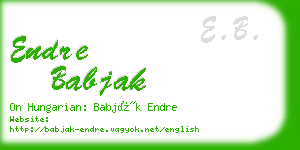 endre babjak business card